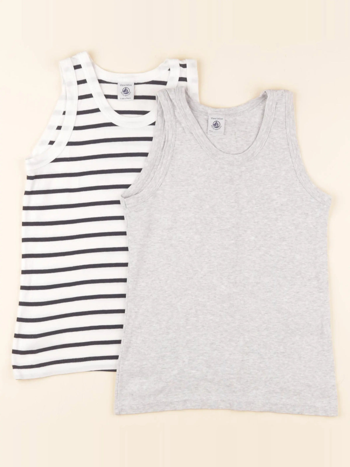 Lot de 2 maillots de corps blanc, gris