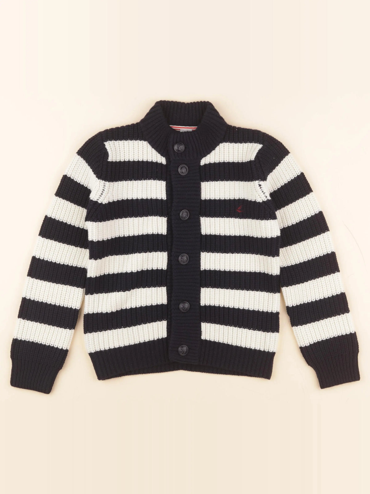 Gilet beige, bleu