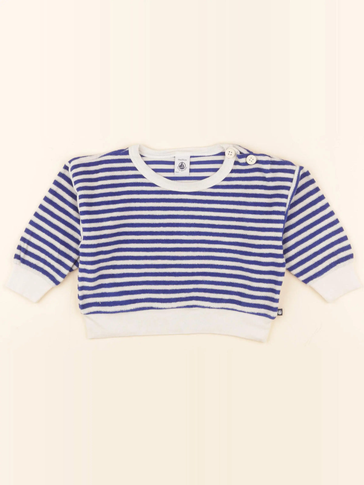 Sweat éponge blanc, bleu