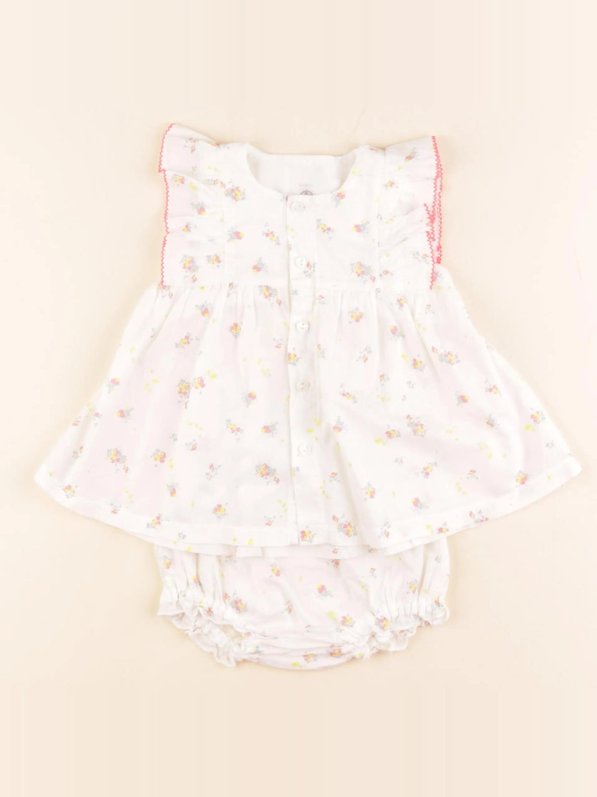 Petit Bateau - robe blanc - 3 mois