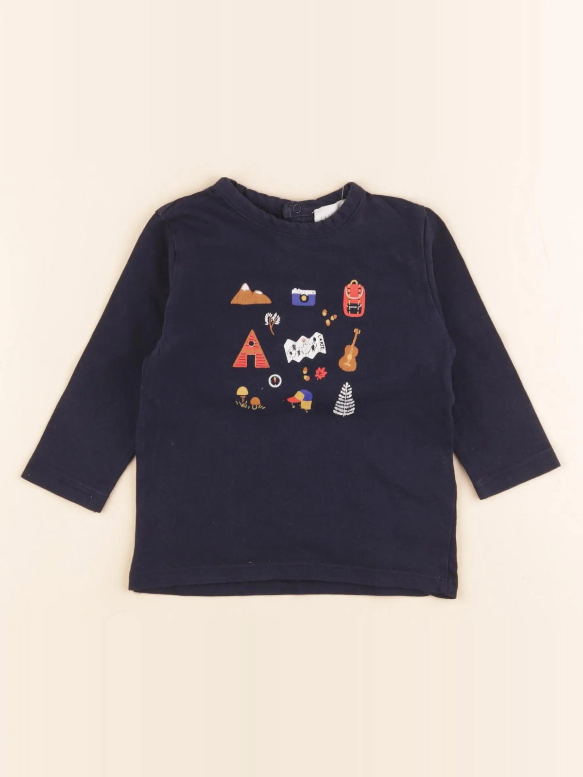Carrément Beau - tee-shirt bleu - 12 mois