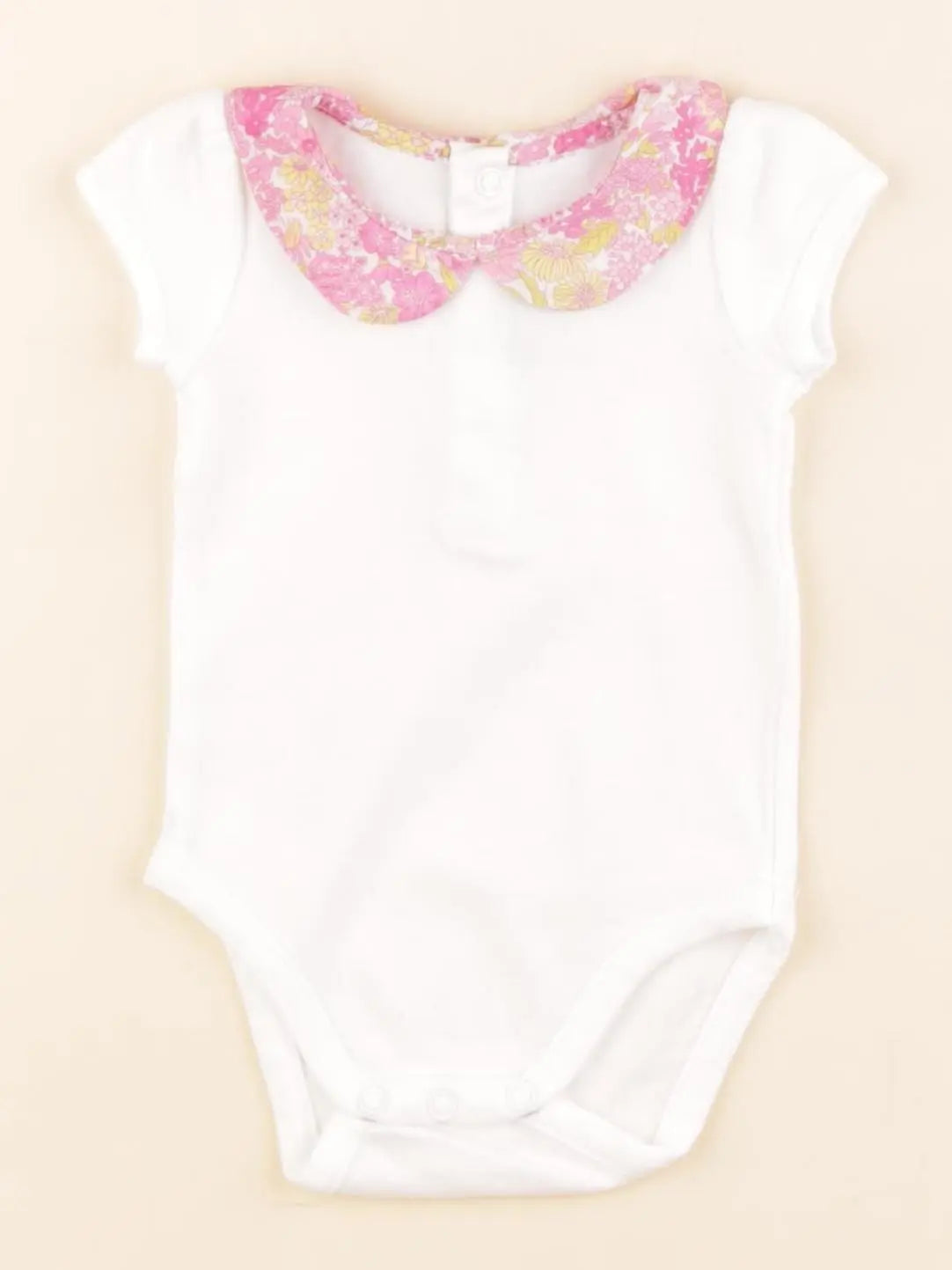 Jacadi - body liberty blanc, rose - 3 mois