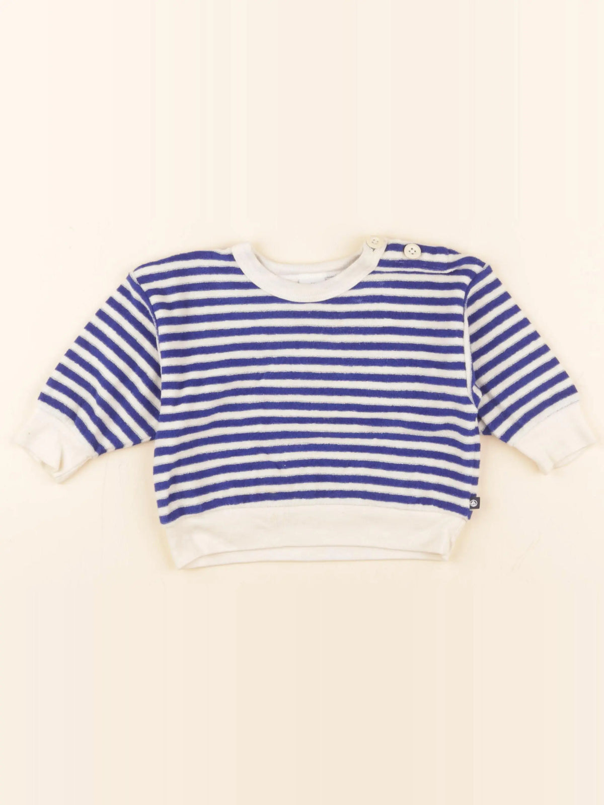 Sweat éponge beige, bleu