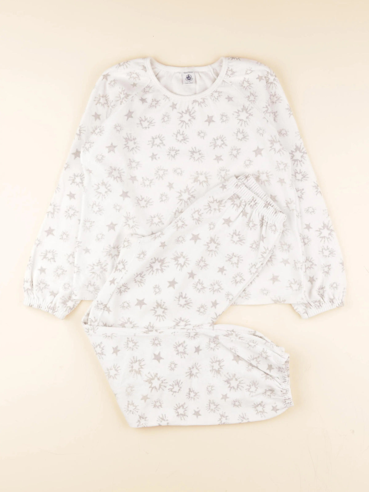 Pyjama velours blanc, argent