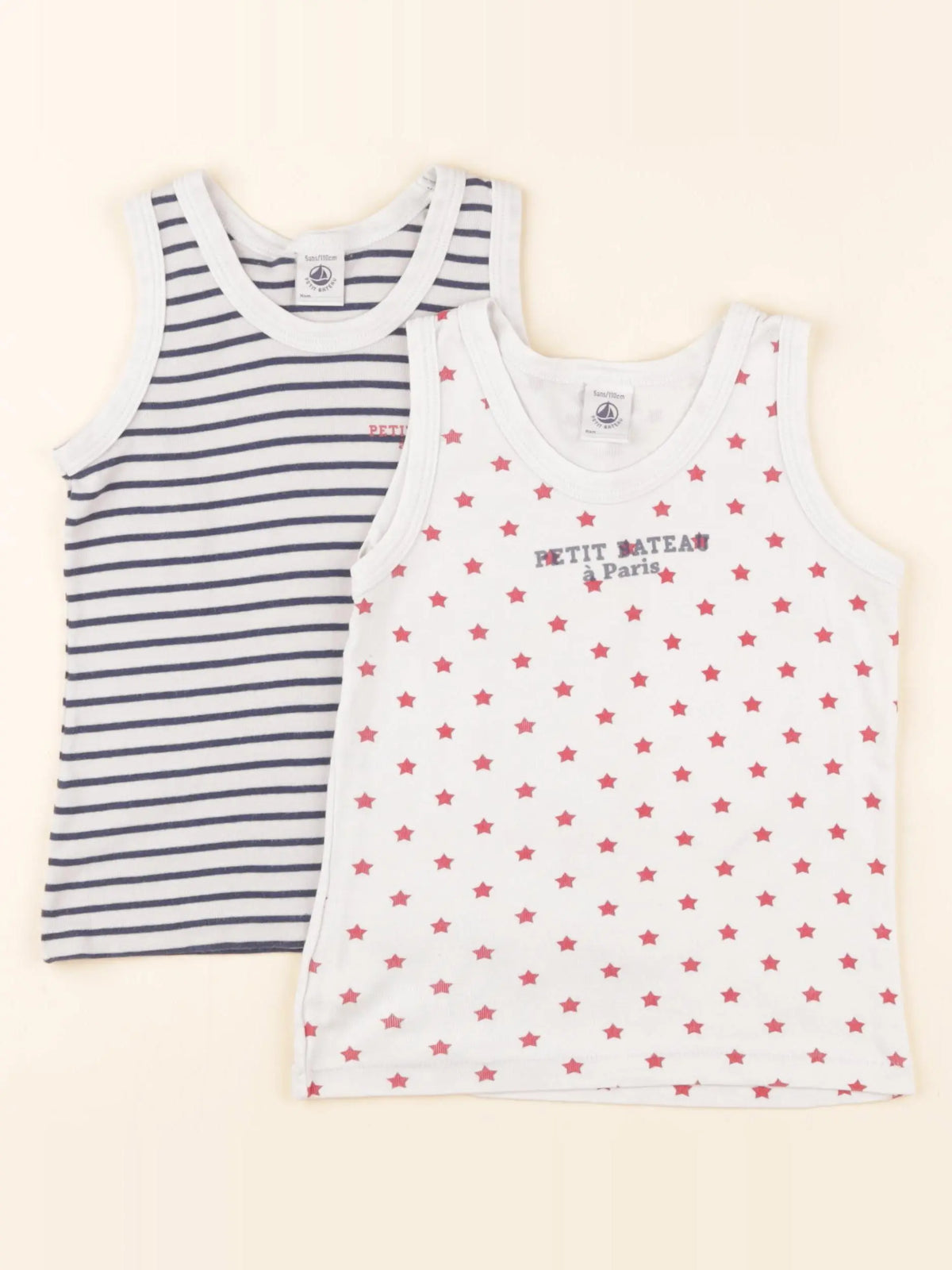 Lot de 2 maillots de corps blanc, rouge