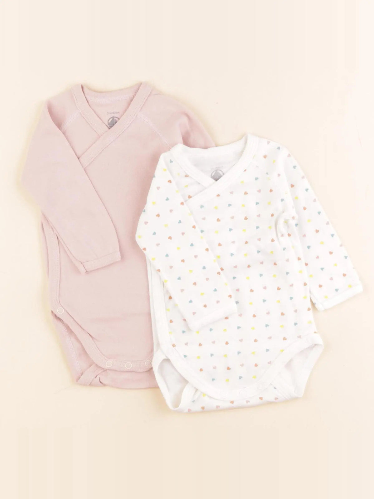 Petit Bateau - lot de 2 bodies en coton rose - 3 mois