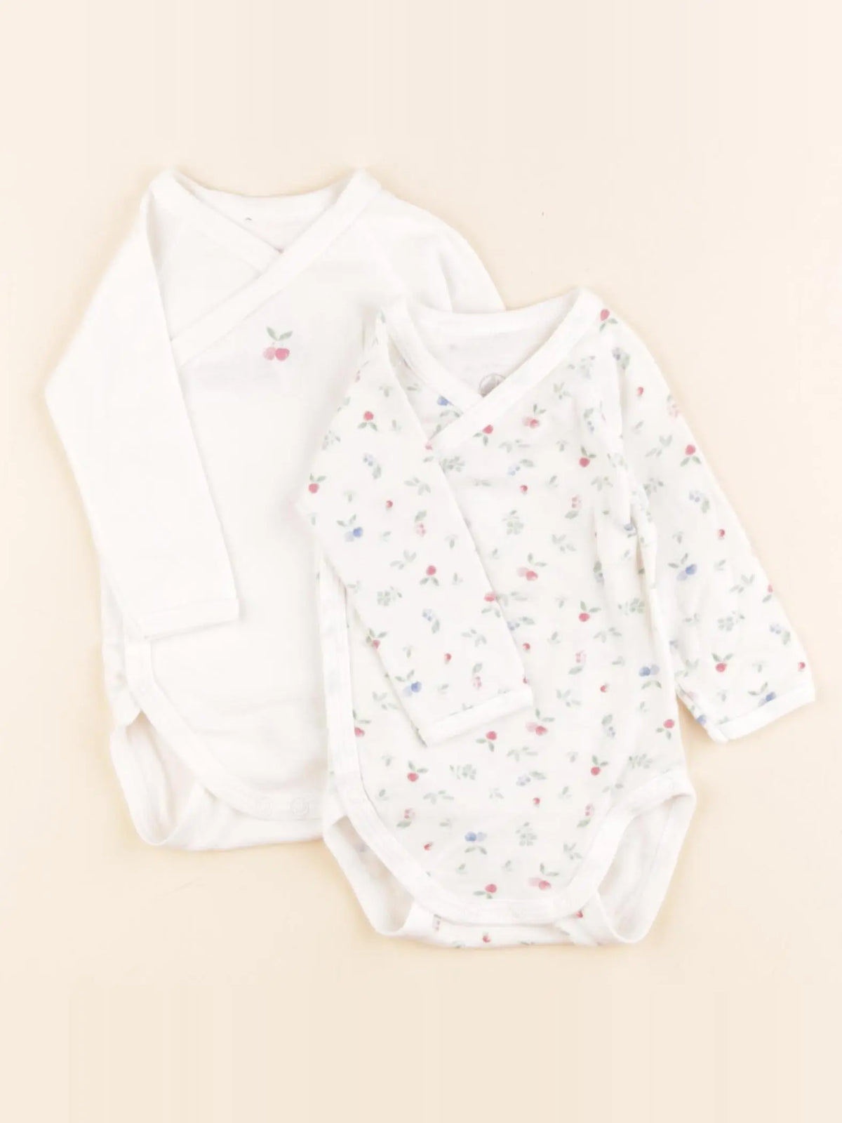 Petit Bateau - lot de 2 bodies en coton blanc - 3 mois
