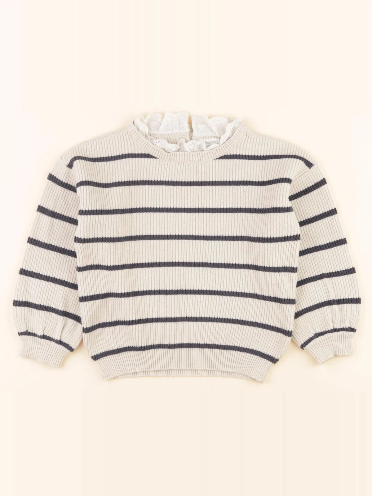 Vertbaudet - pull beige, bleu - 6 ans