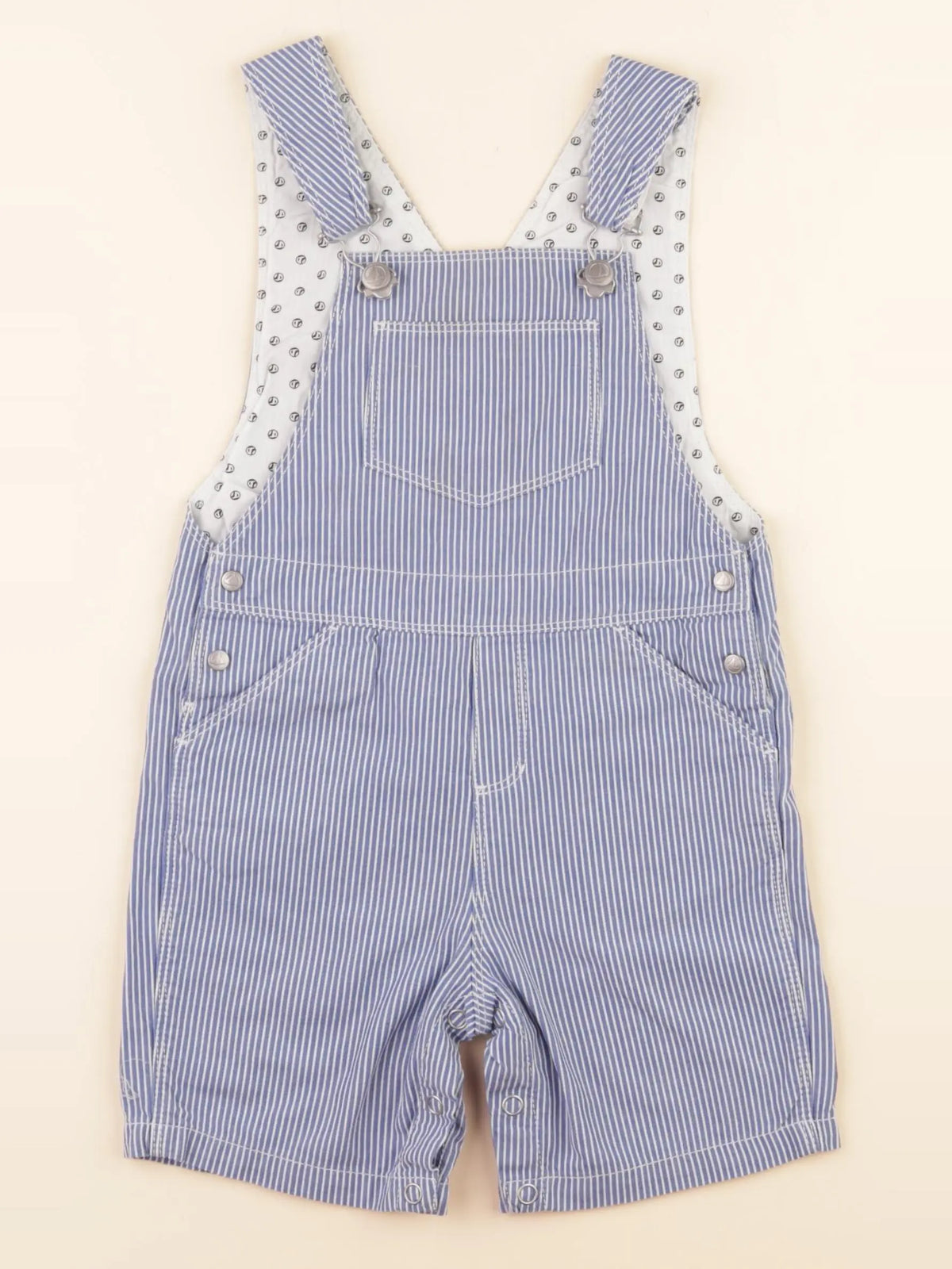 Salopette bleu, blanc