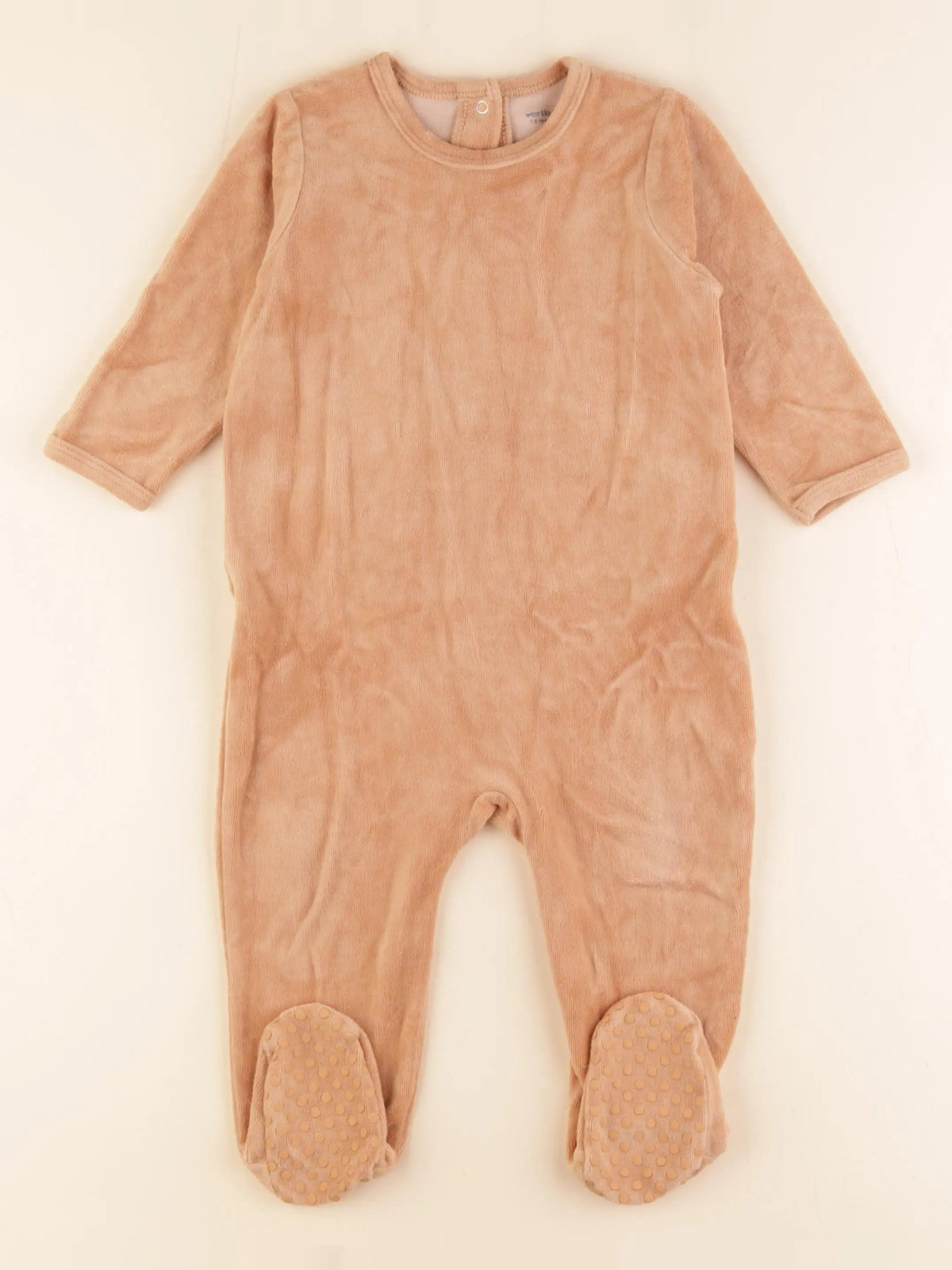 Vertbaudet - pyjama velours marron - 18 mois