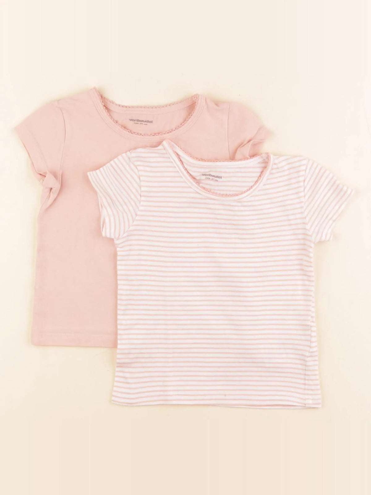 Vertbaudet - lot de 2 maillots de corps rose - 3 ans