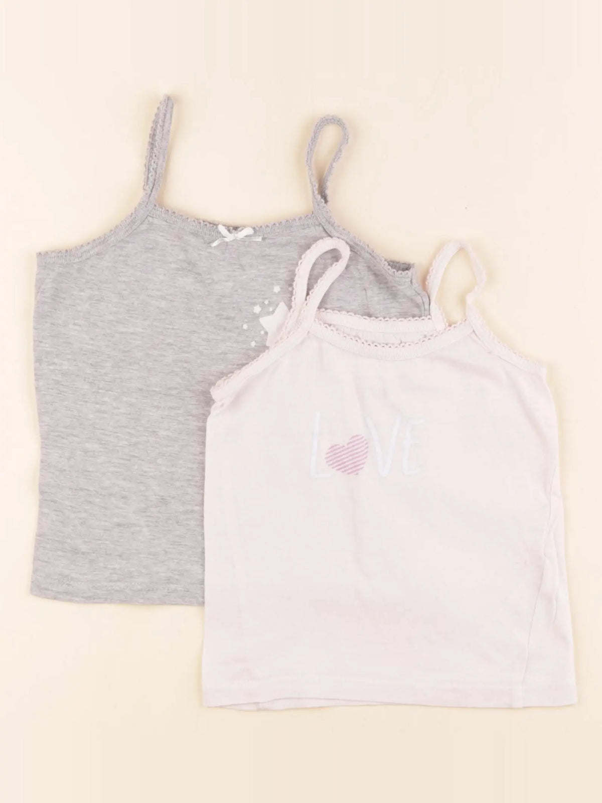 Vertbaudet - lot de 2 maillots de corps rose, gris - 3 ans
