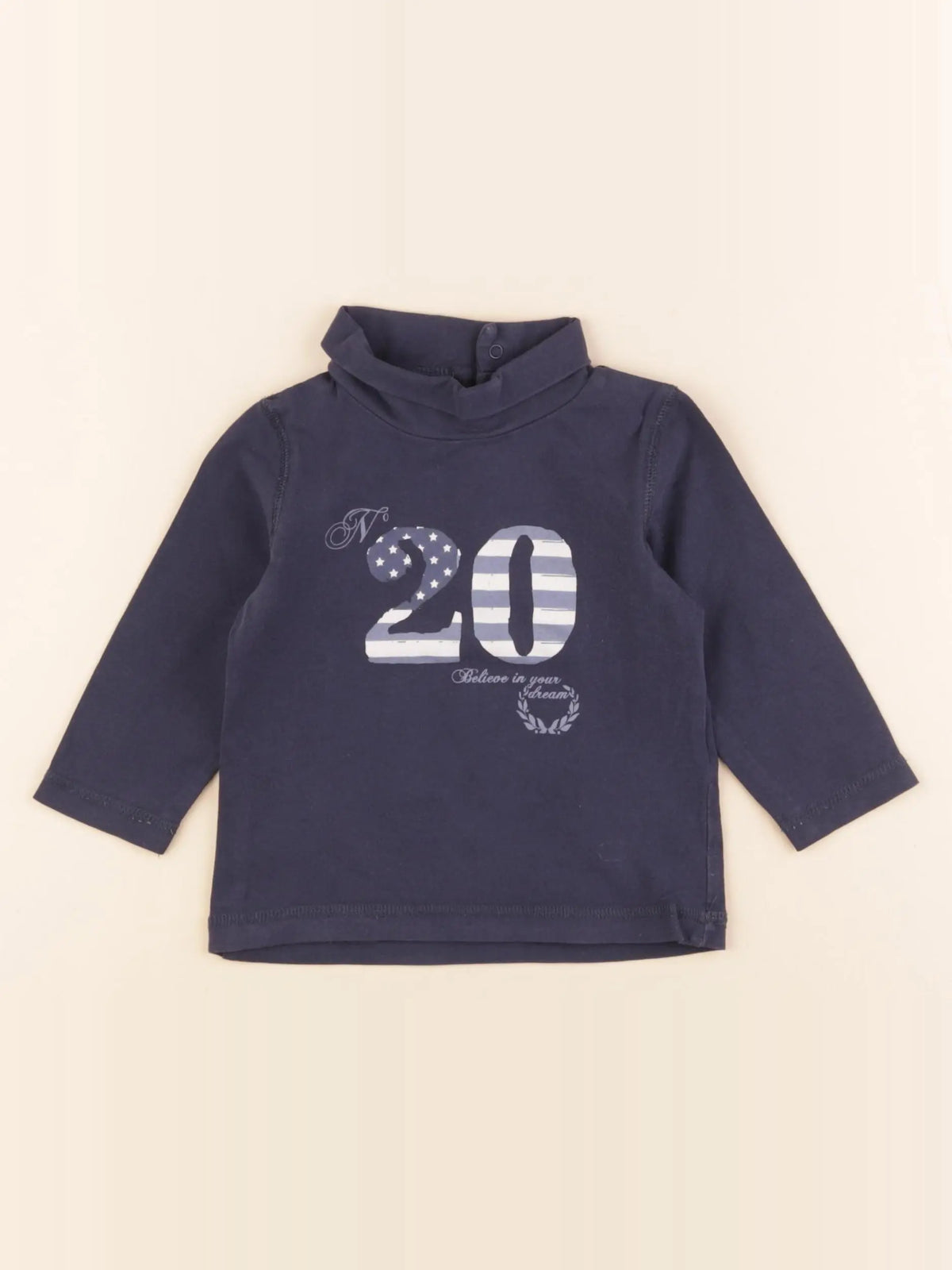 Vertbaudet - sous-pull bleu - 12 mois