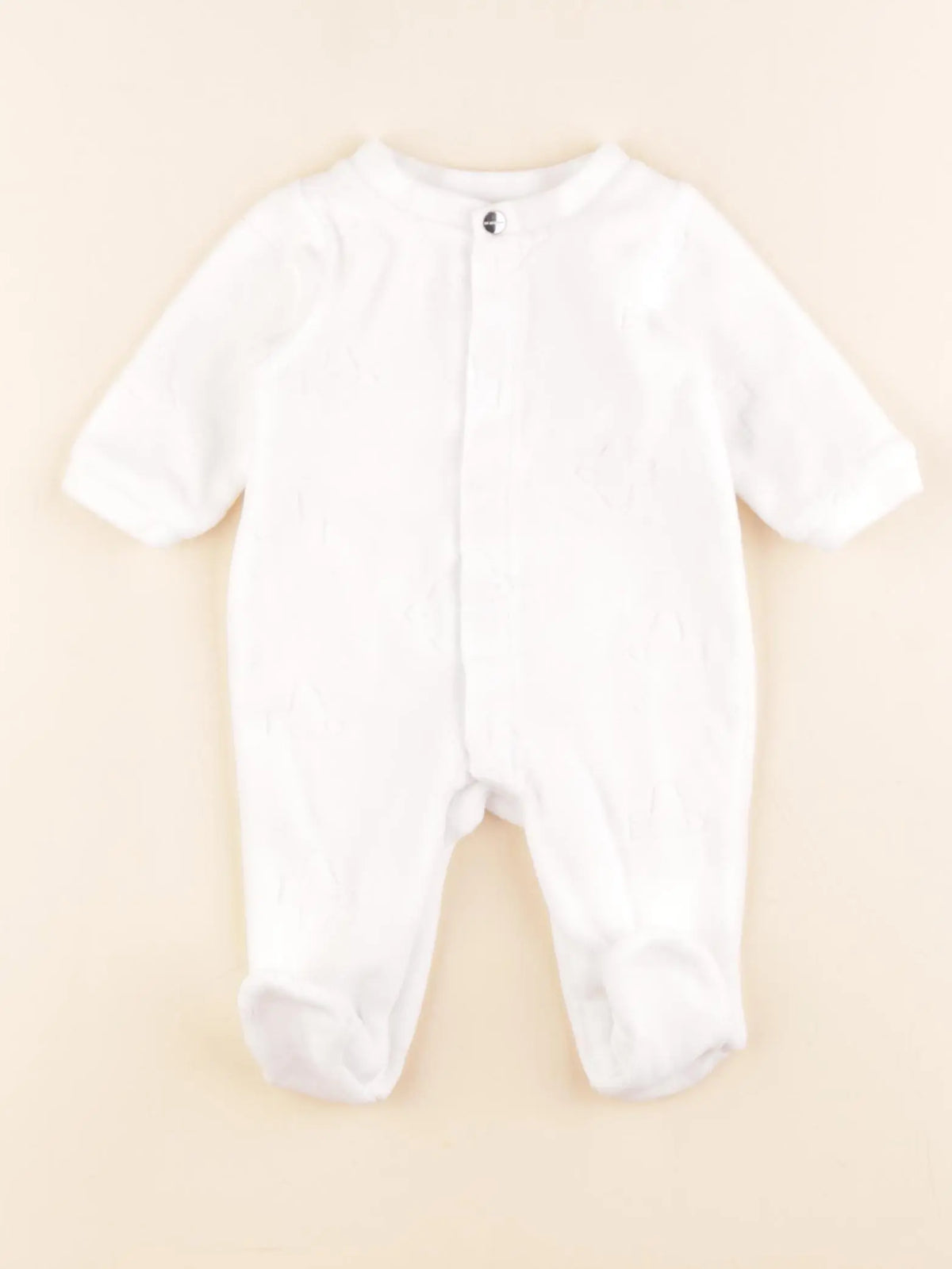 Jacadi - pyjama velours blanc - 1 mois
