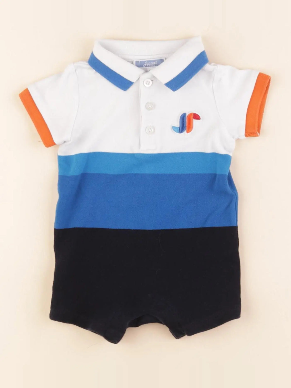 Jacadi - combinaison blanc, bleu - 6 mois