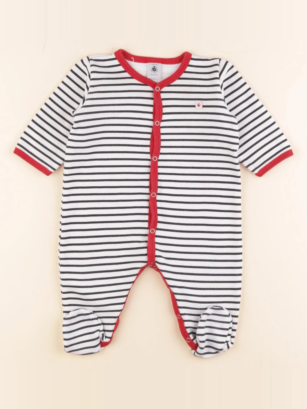Petit Bateau - pyjama coton blanc - 6 mois