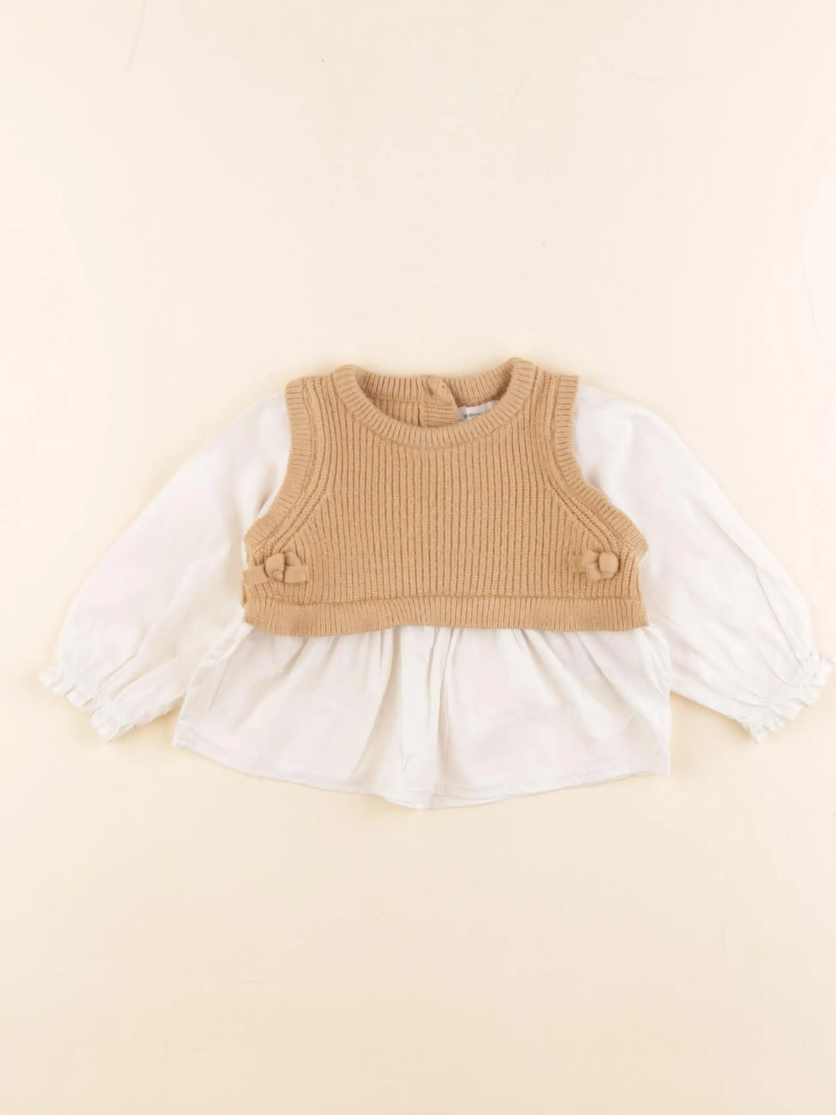 Vertbaudet - blouse beige - 9 mois