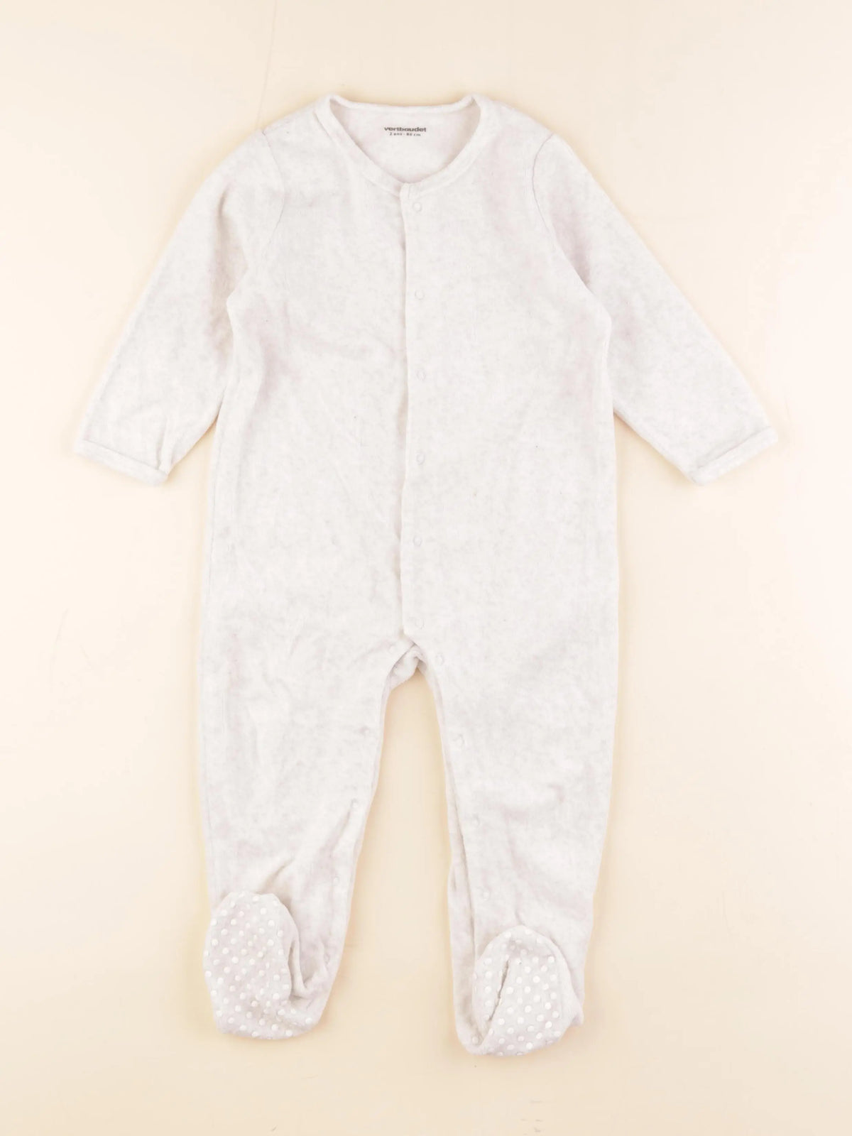 Vertbaudet - pyjama velours beige - 2 ans