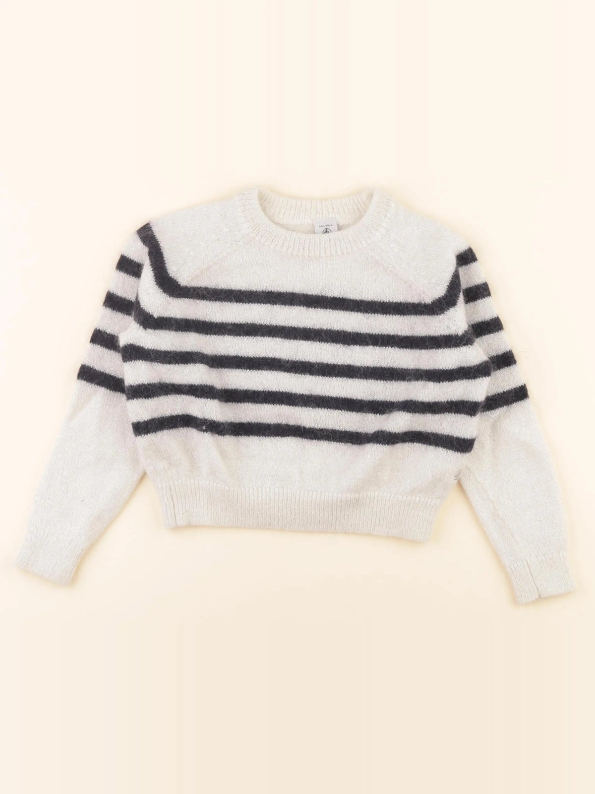 Pull blanc, bleu