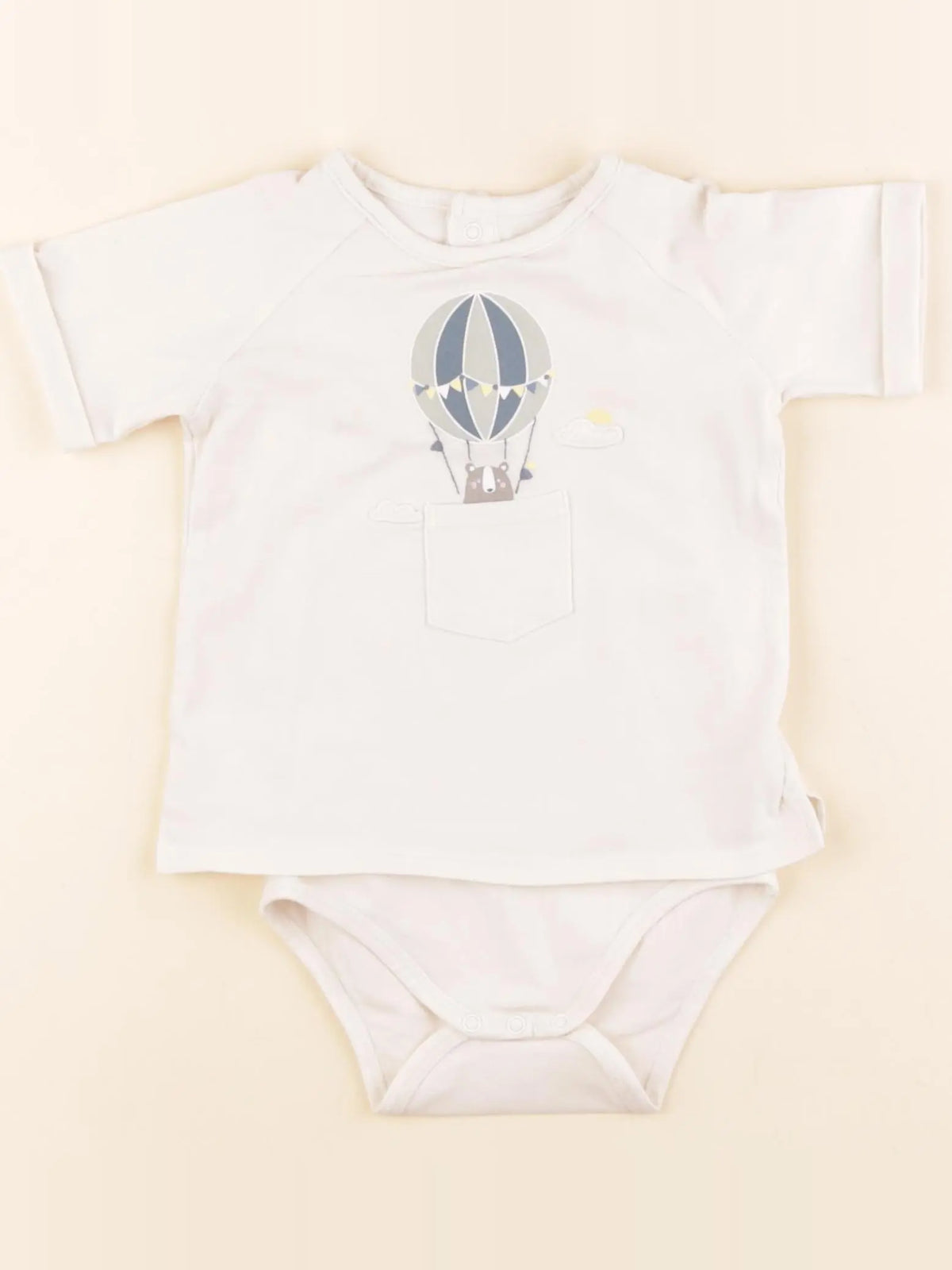 Vertbaudet - body tee-shirt beige - 12 mois