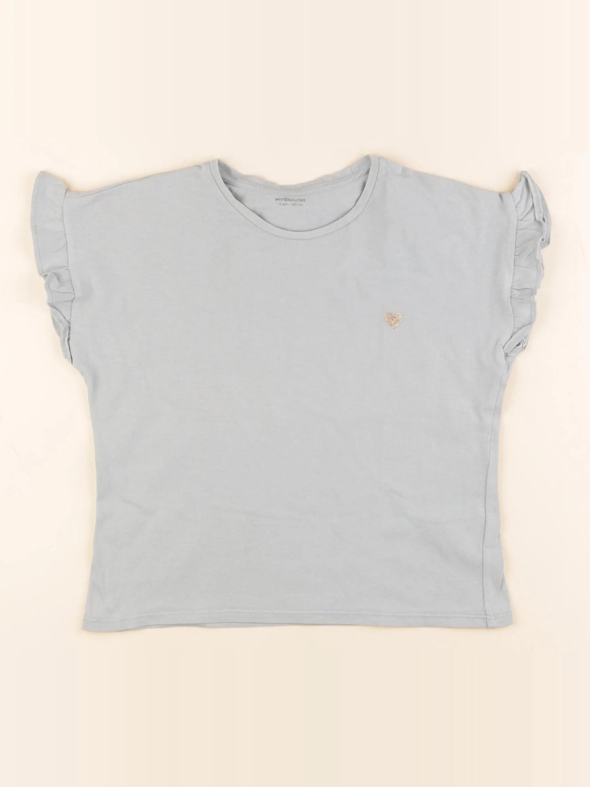 Vertbaudet - tee-shirt coton bleu, or - 10 ans
