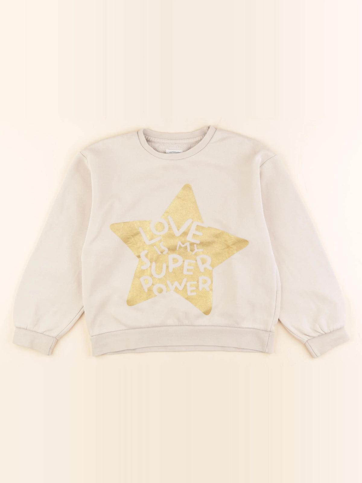 Vertbaudet - sweat coton beige, or - 10 ans