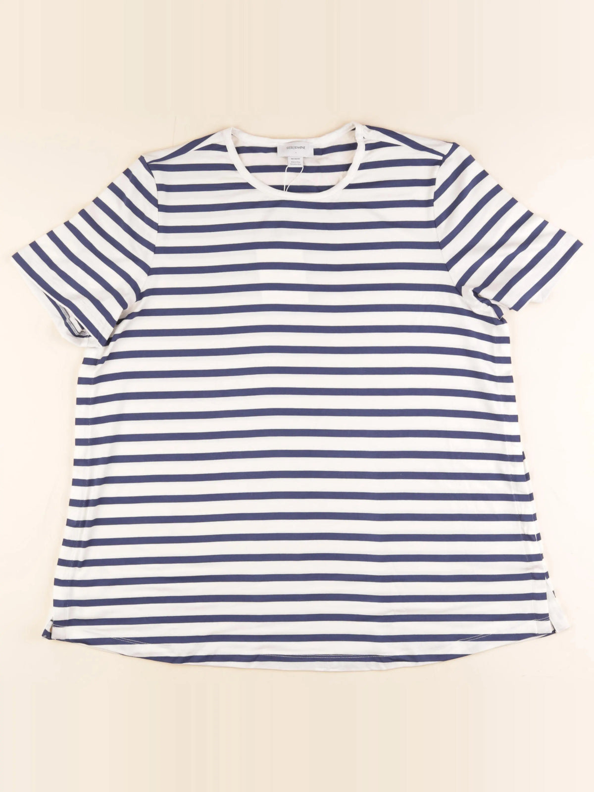 Seraphine - tee-shirt grossesse, allaitement bleu, blanc - L