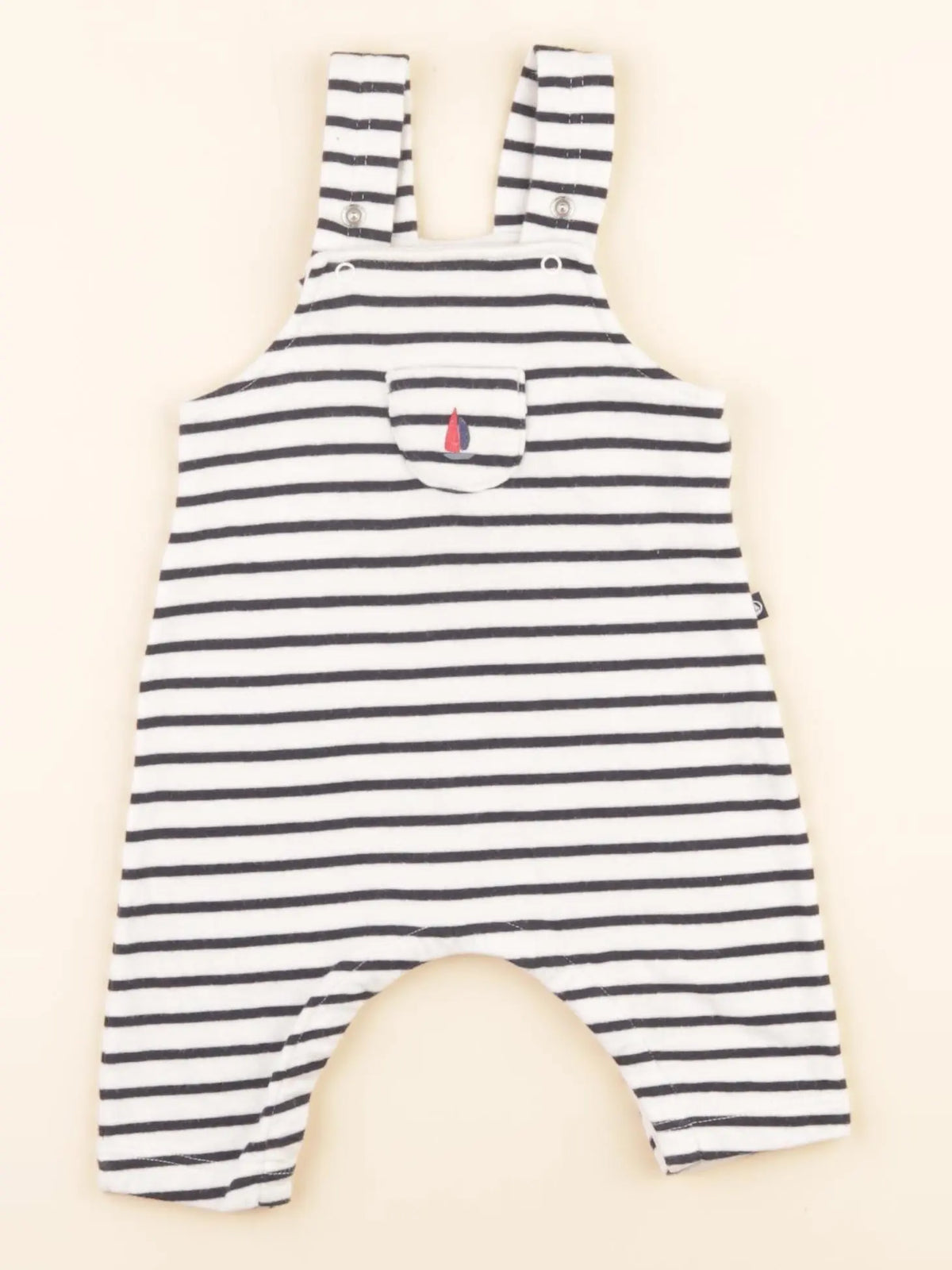 Salopette bleu, blanc