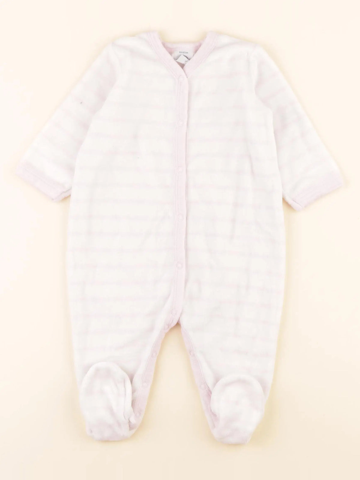 Pyjama velours blanc, rose