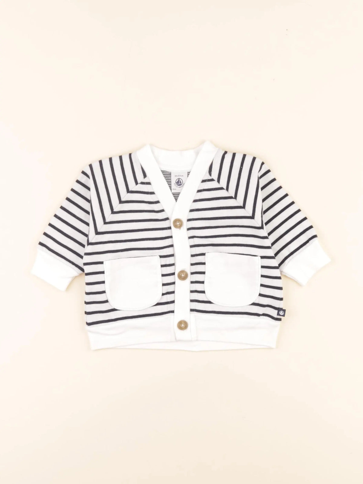 Gilet blanc, bleu