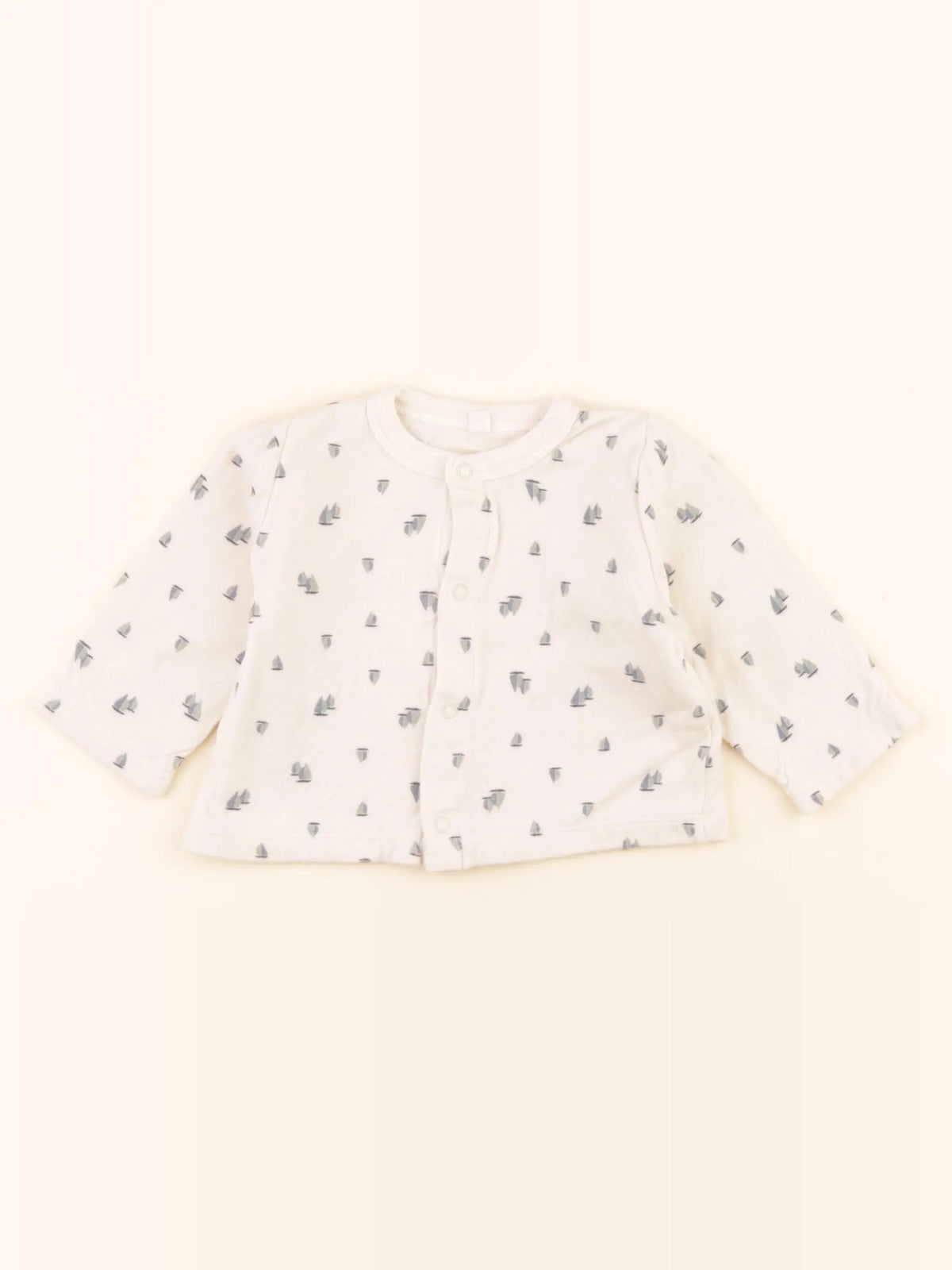 Tee-shirt beige, bleu