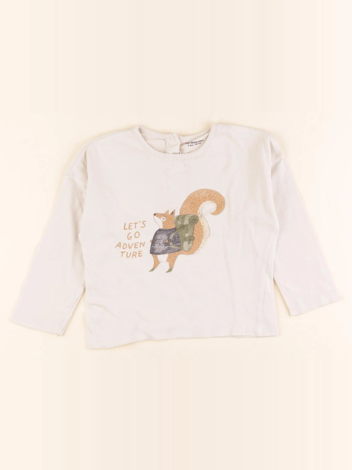 Vertbaudet - tee-shirt beige - 2 ans