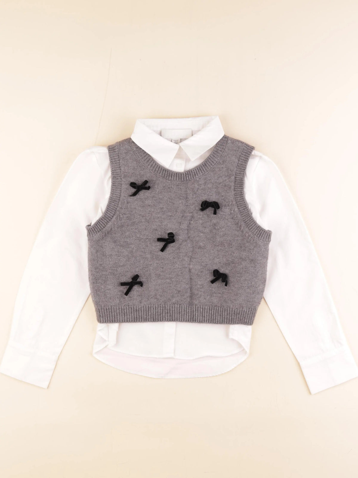 Zara - pull gris, blanc - 9/10 ans