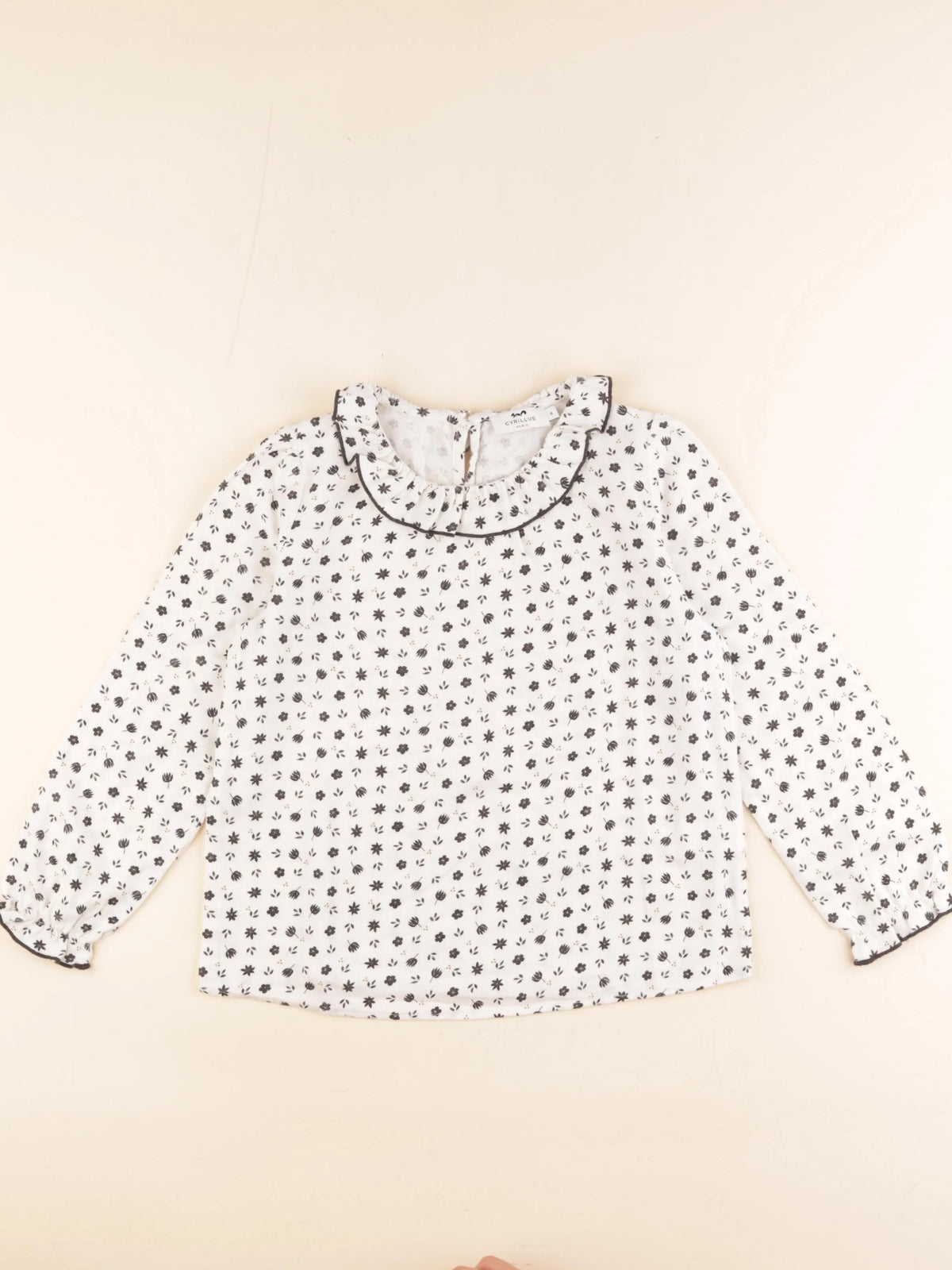 Cyrillus - blouse blanc, noir - 8 ans