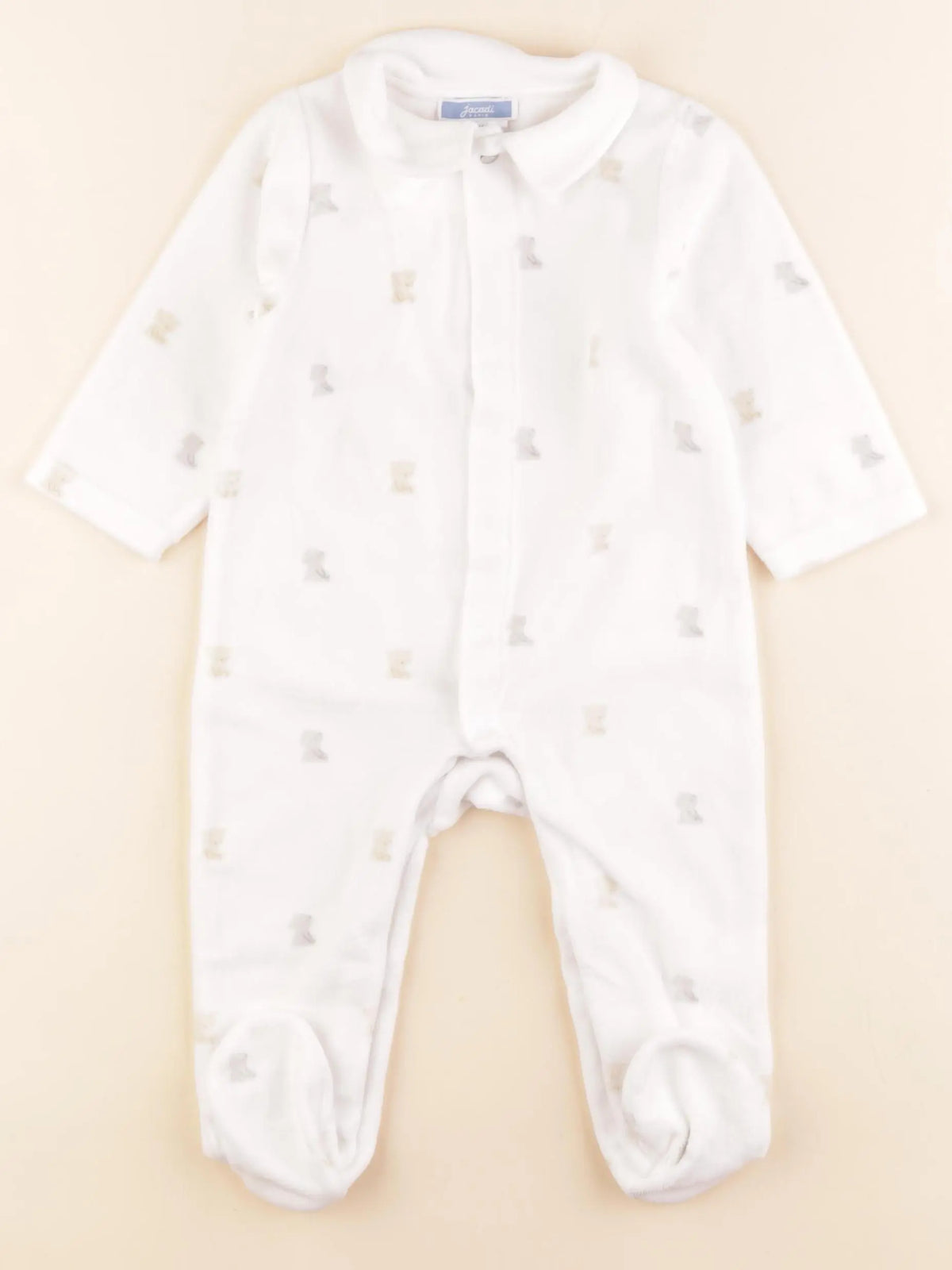 Jacadi - pyjama velours blanc - 12 mois