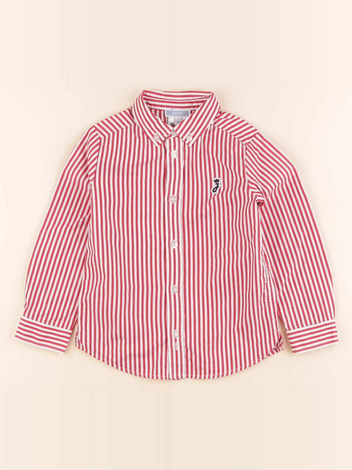 Jacadi - chemise blanc, rouge - 4 ans