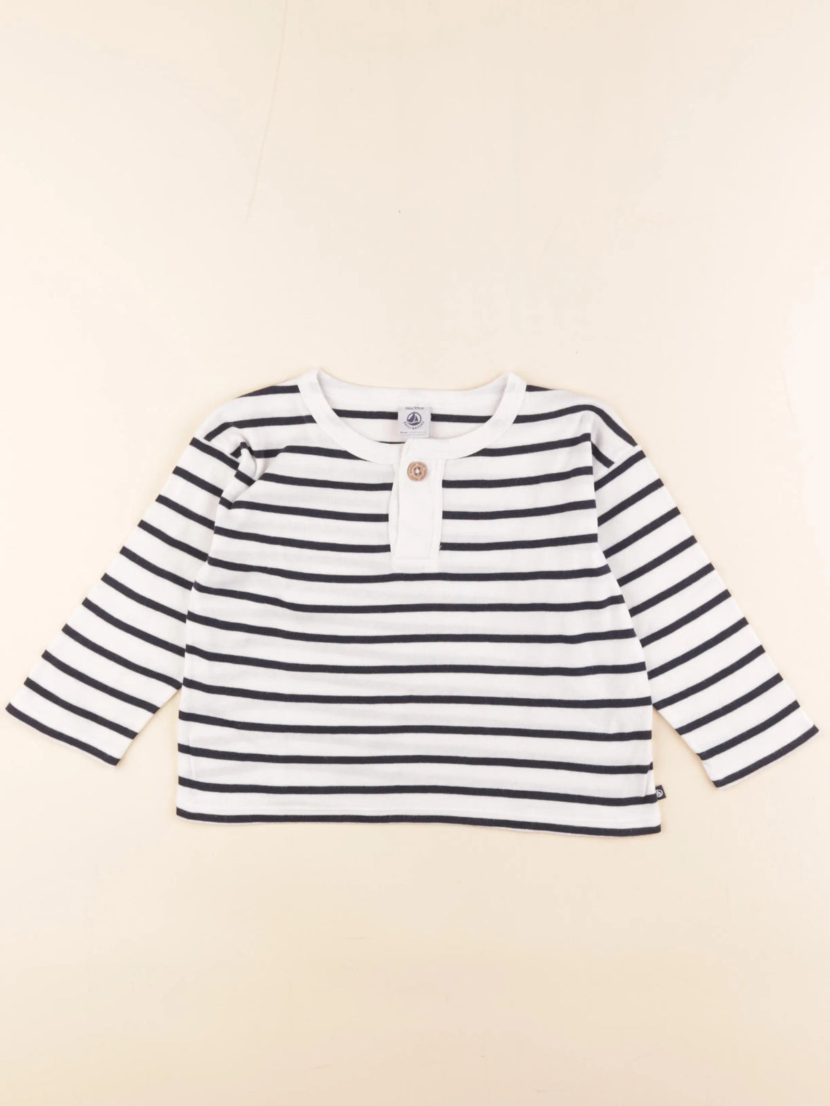 Petit Bateau - tee-shirt blanc, bleu - 36 mois