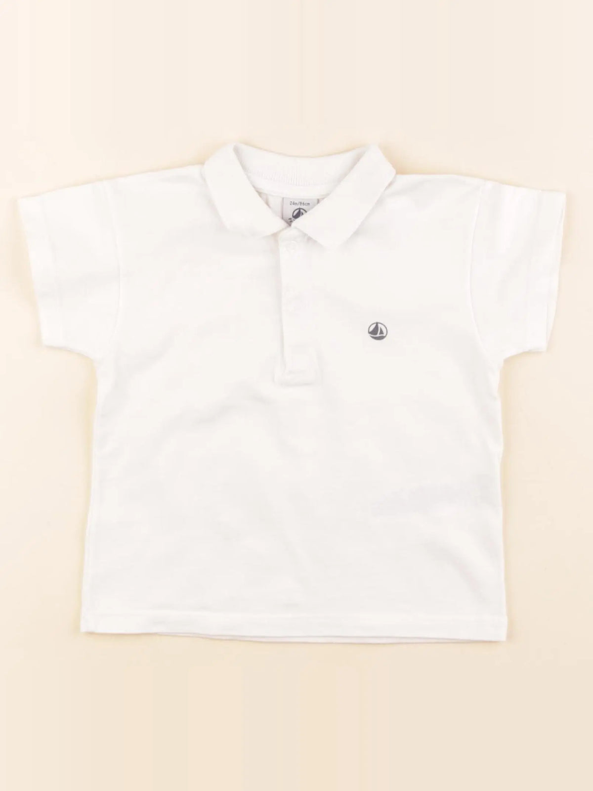 Petit Bateau - polo blanc - 24 mois