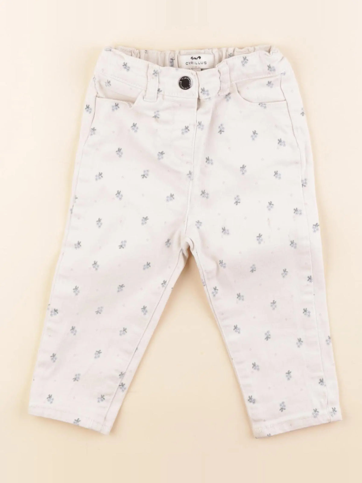 Cyrillus - jean blanc, bleu - 18 mois