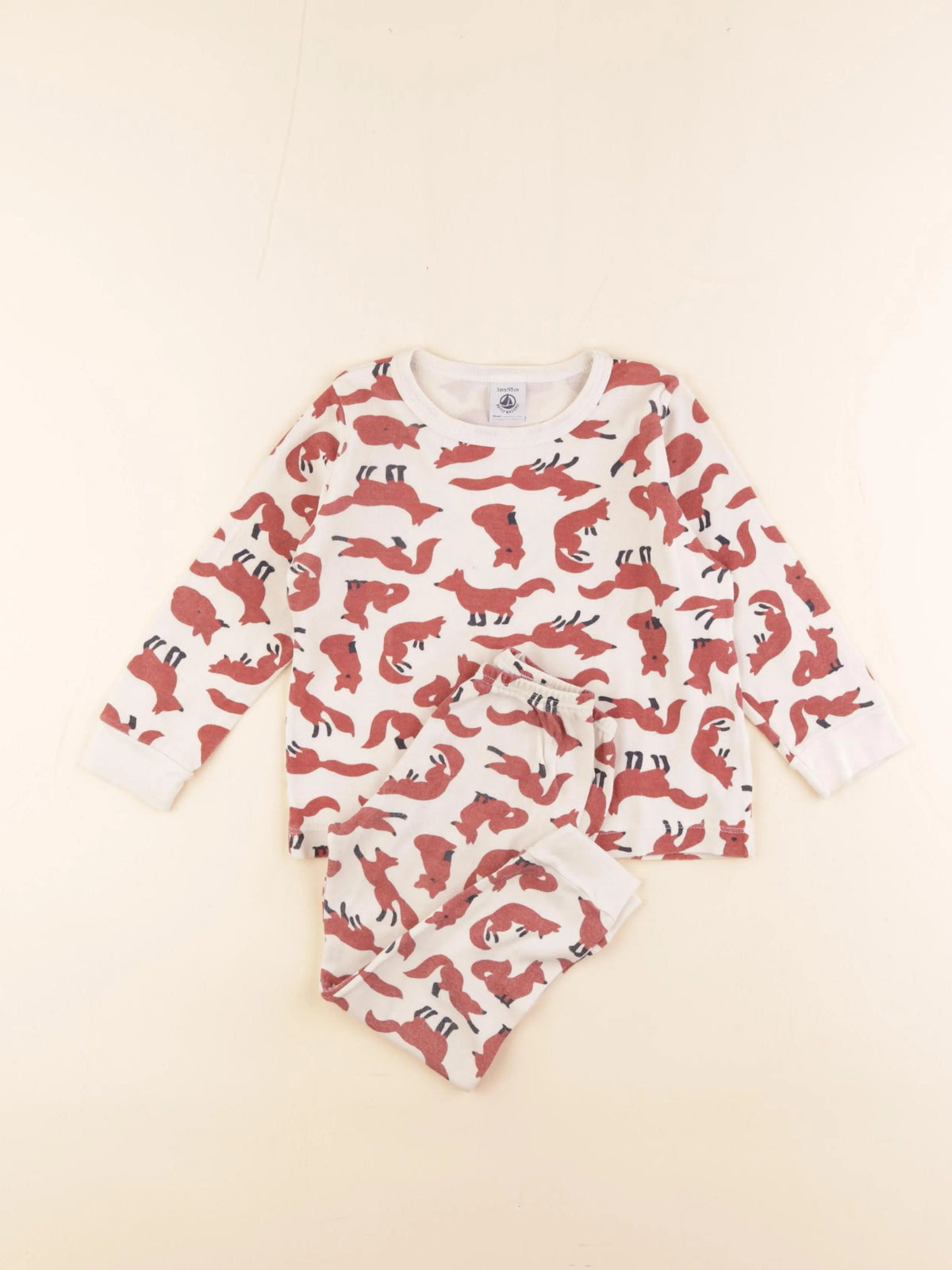 Petit Bateau - pyjama coton beige, marron - 3 ans