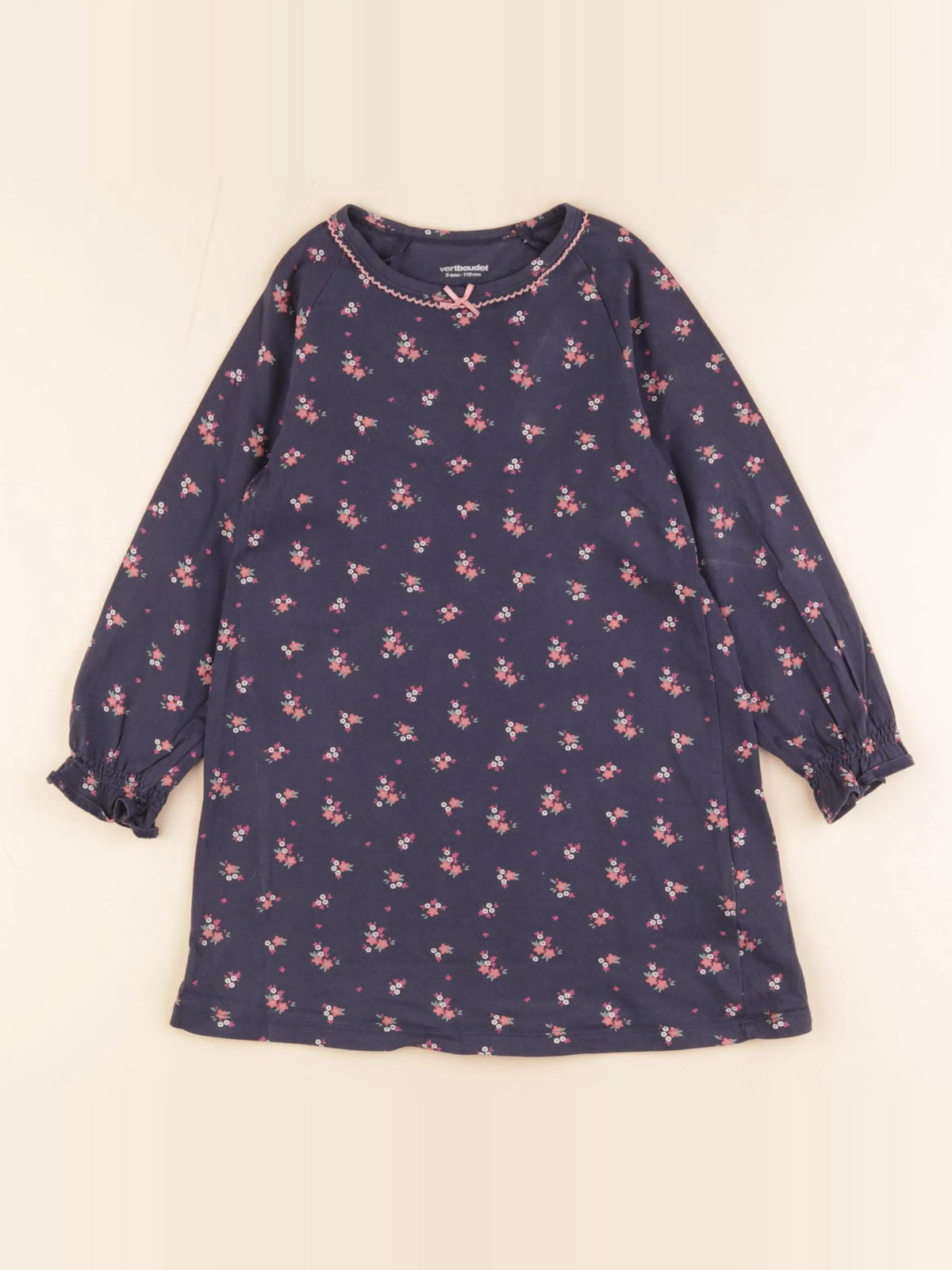 Vertbaudet - chemise de nuit coton bleu - 5 ans