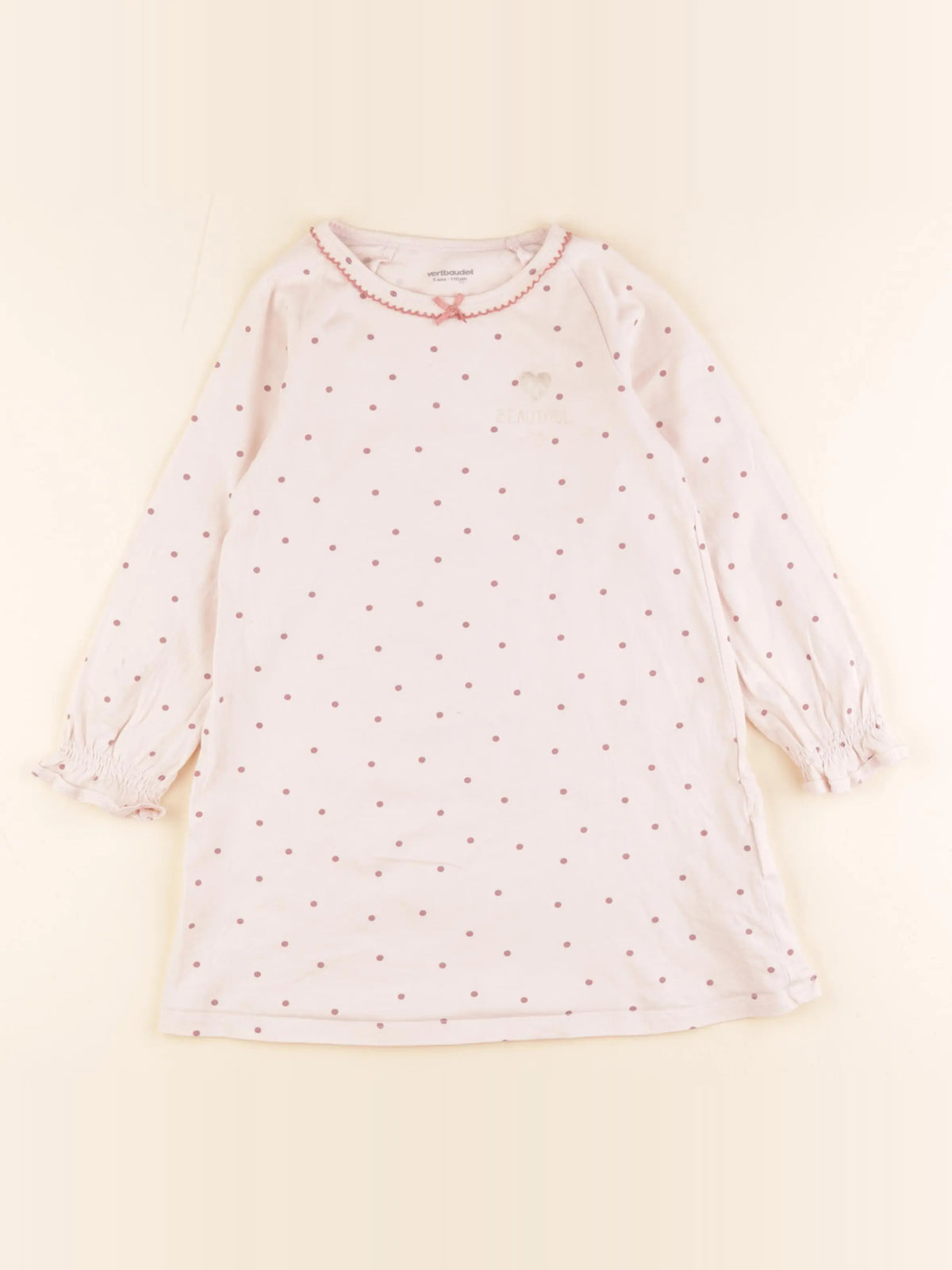 Vertbaudet - chemise de nuit coton rose - 5 ans