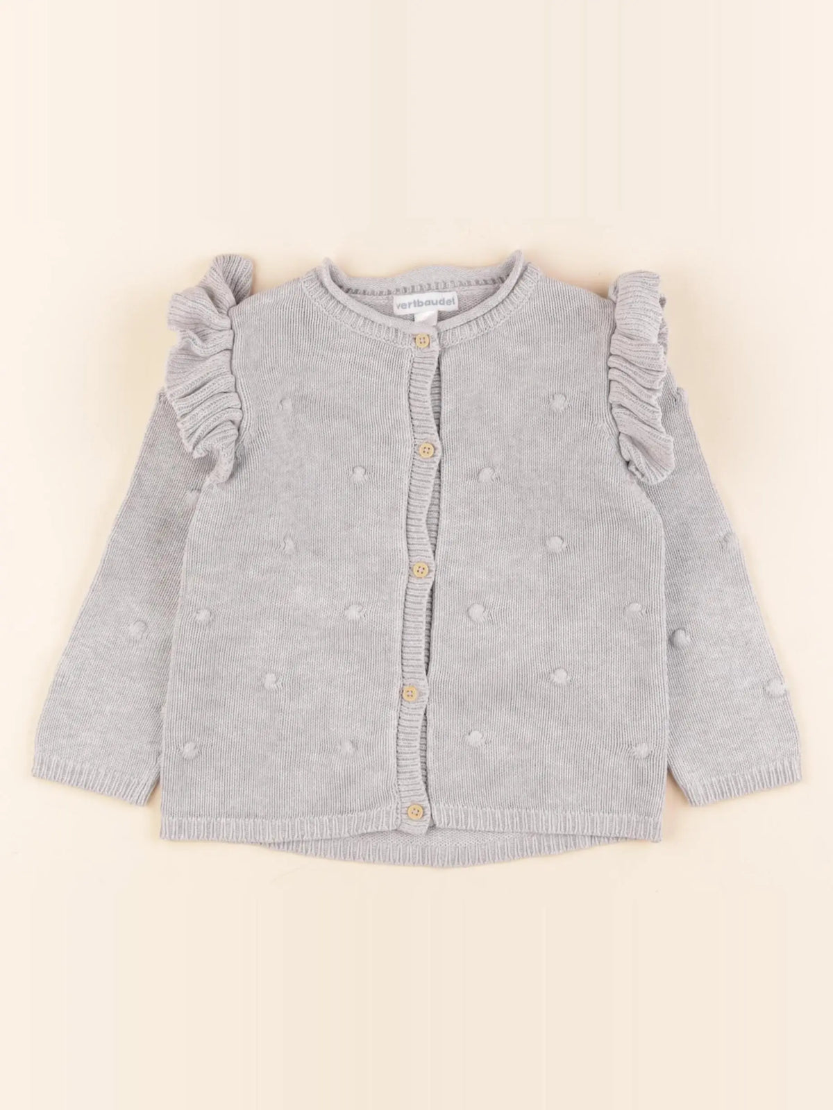 Vertbaudet - gilet gris - 18 mois
