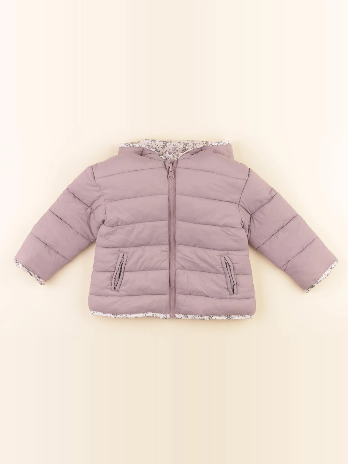 Vertbaudet - doudoune réversible violet - 3 ans