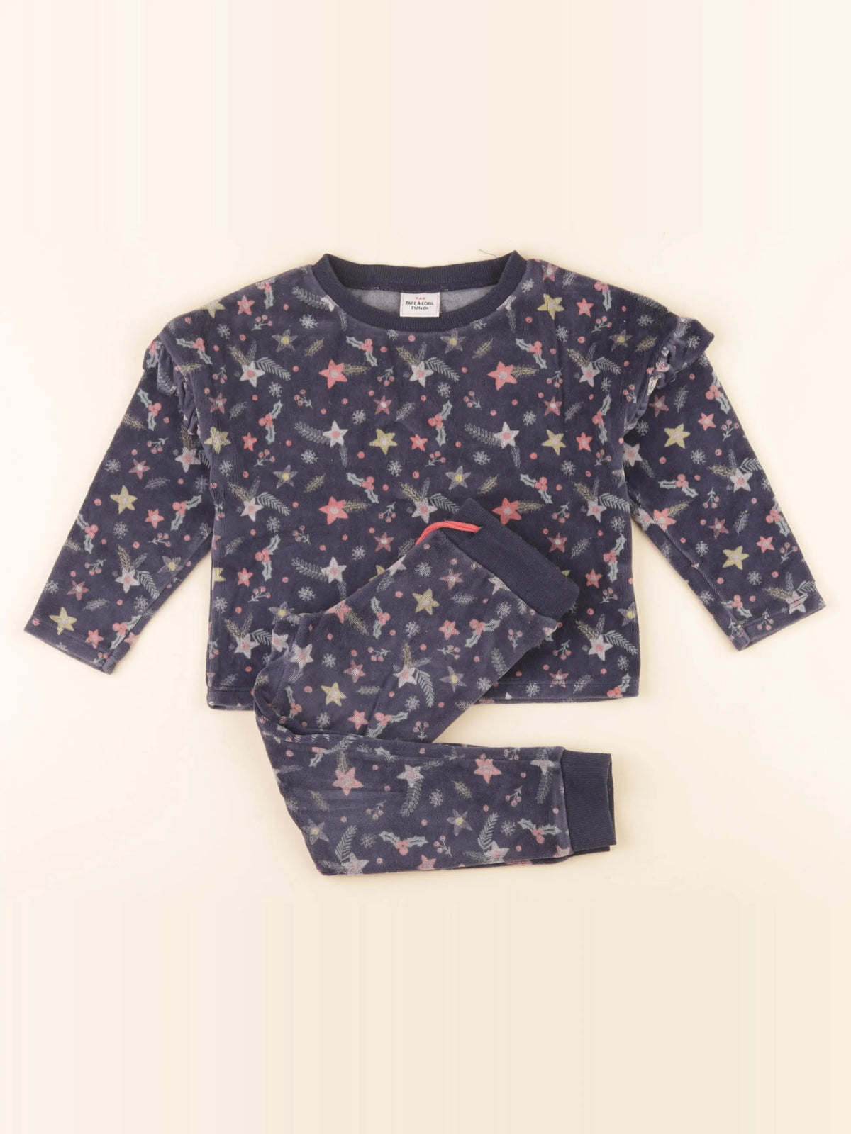 Tape à l'oeil - pyjama velours bleu - 3 ans