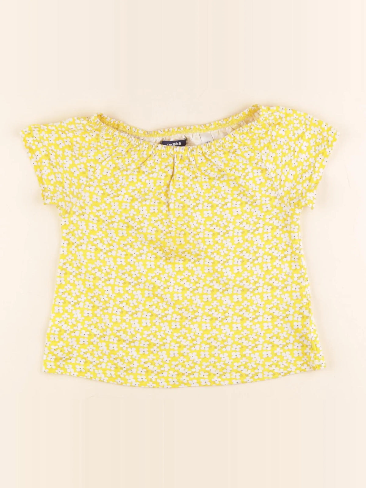 Okaidi - tee-shirt blanc, jaune - 4 ans
