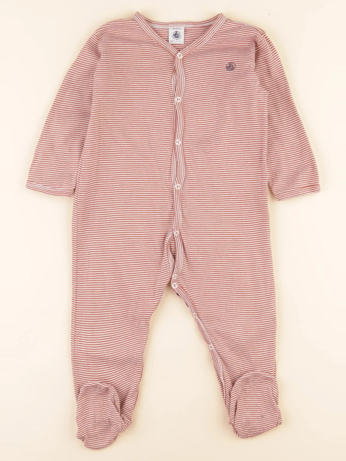 Pyjama coton blanc, rouge