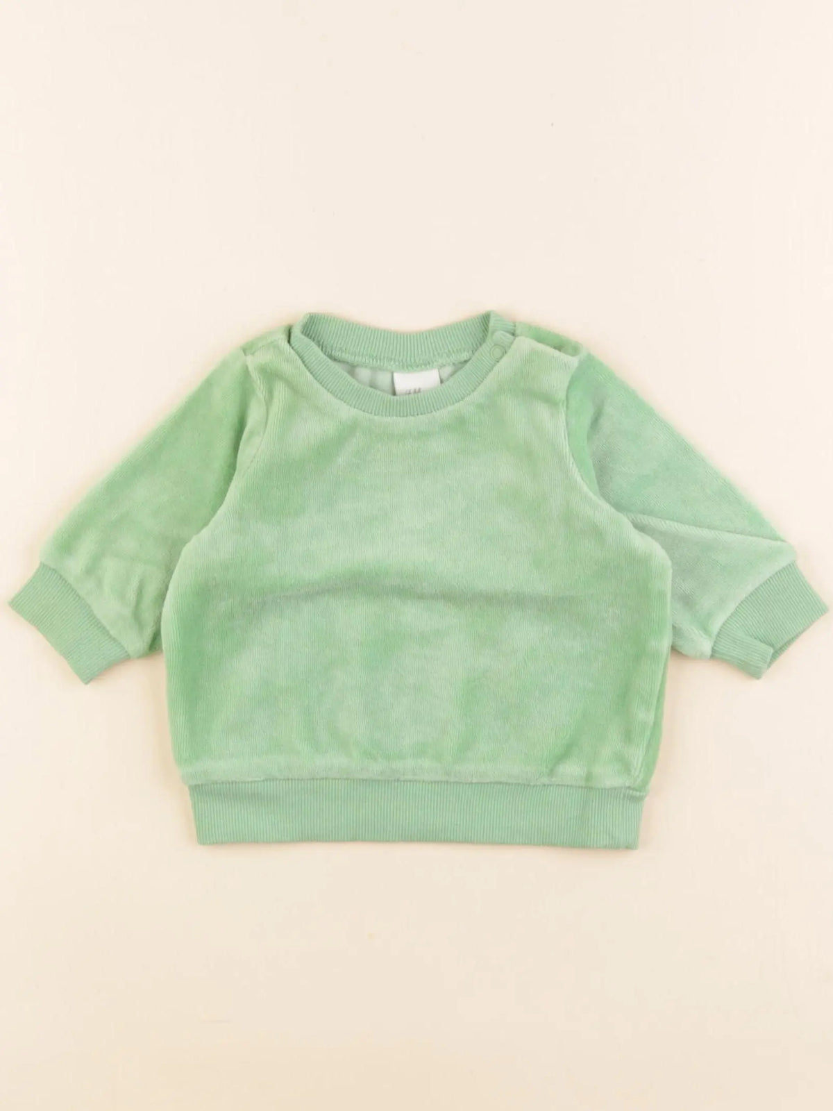 H&M - sweat veloyurs vert - 1/2 mois