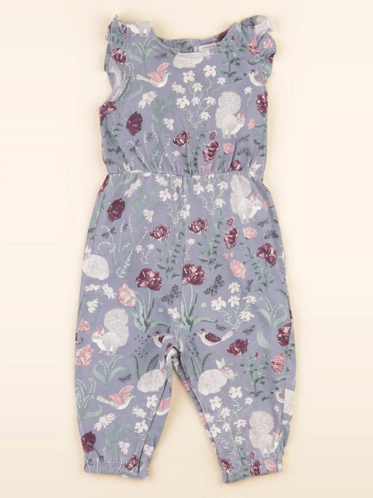 Lindex - combinaison bleu, rose - 4/6 mois