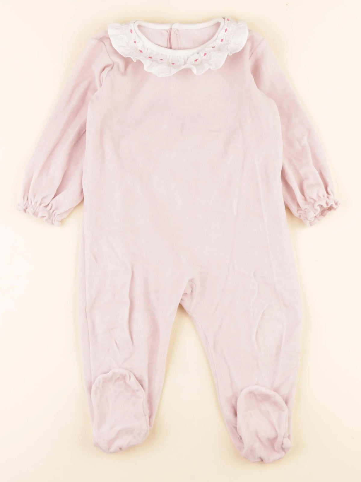 Petit Bateau - pyjama velours rose - 18 mois